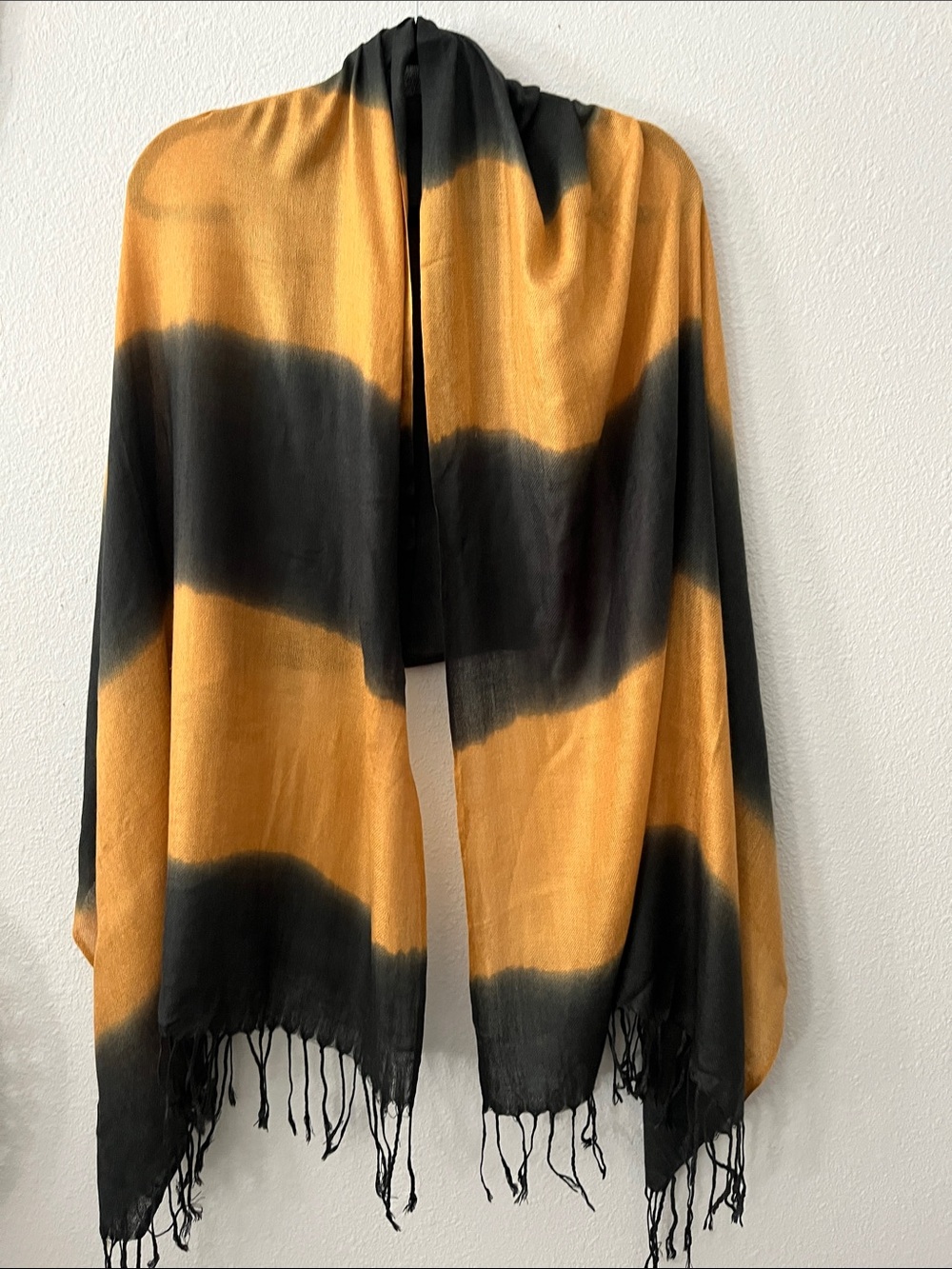 Soft  Dark Blue and Gold Tie-Dye Wrap Scarf - Brand Unspecified
Oversized
$22